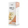 Verpakking van Renova - CBD olie 5% voor katten (30ml) met een afbeelding van een kat op de voorkant en productdetails aan de zijkant. miniatuur