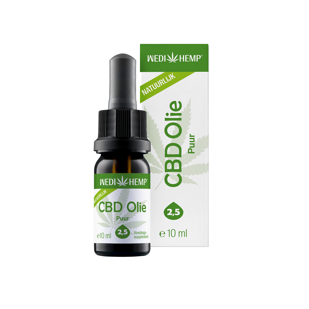 CBD Olie Puur 2,5% van Wedihemp (10ml) – Milde smaak